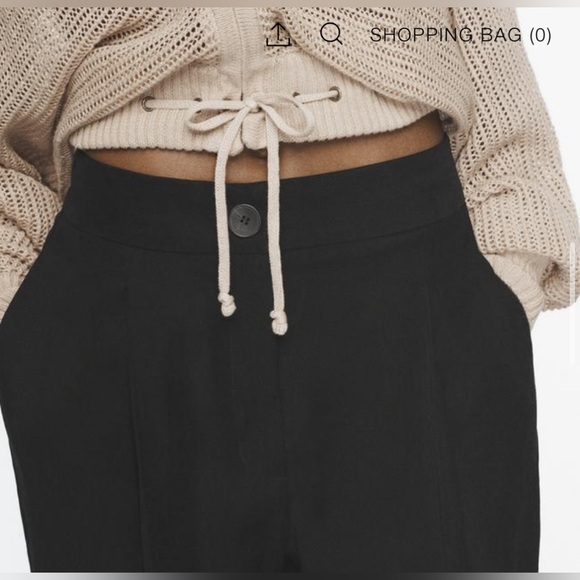 NWT Zara Women's Barrel Trousers With Cuffed Hems - Picture 2 of 9